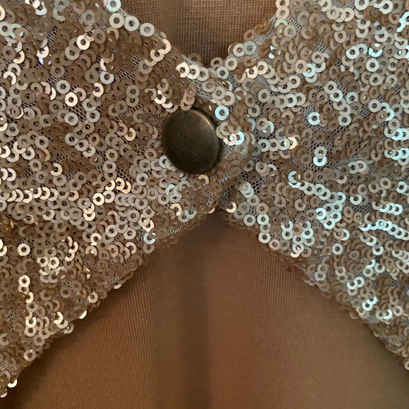 NEW - Gold sequin long sleeve dress with cut-out back - new with tags - Picture 8 of 8